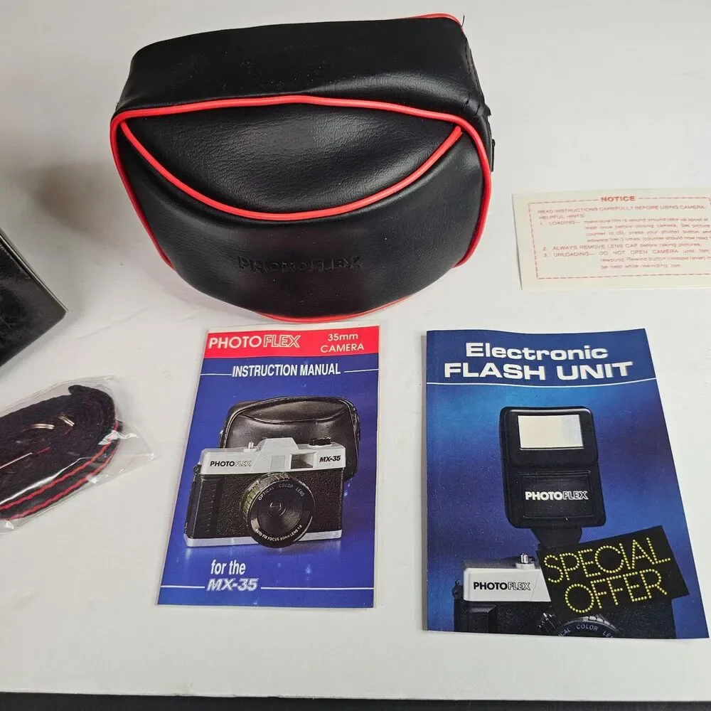 NIB Photo Flex MX-35 Point and Shoot 35mm Film Camera Auto Fix Focus 50mm Lens